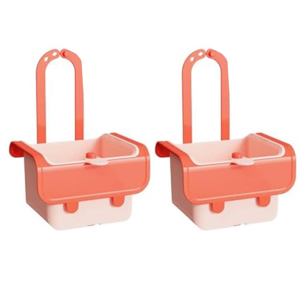 

Self-Cleaning Sink Strainer Space-Saving Design Touch-Free Waste Disposal Pink orange