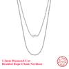 Effie Queen 1.2/1.5/1.7/2.3mm Rope Necklace Unisex Daily 925 Sterling Silver Twisted Rope Chain Collar Diamond Cut Jewelry SC29