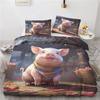 Farm Animal Pig Single Duvet Cover Set, Soft Microfibre Bedding Set,Reversible Quilt Cover And 1 Pillowcase 75*50Cm With Zipper