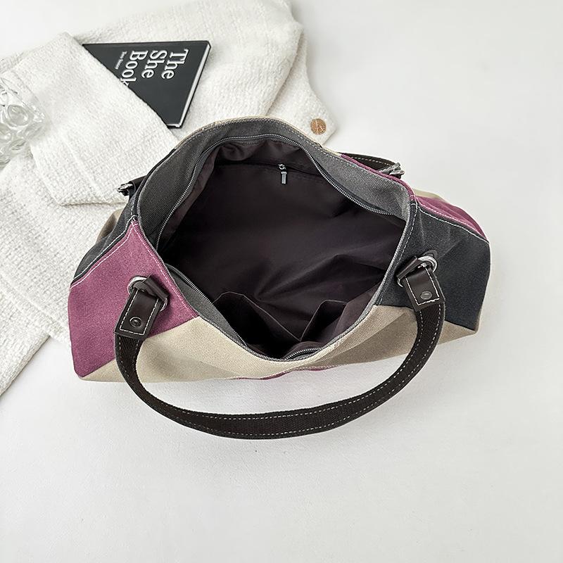 Fashionable and Color-blocked Underarm Bag Casual Large-capacity Single-shoulder Bag