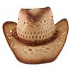 Hollow cowboy hat Panama straw hat sunshade big edge sunscreen beach hat women's summer jazz hat tide