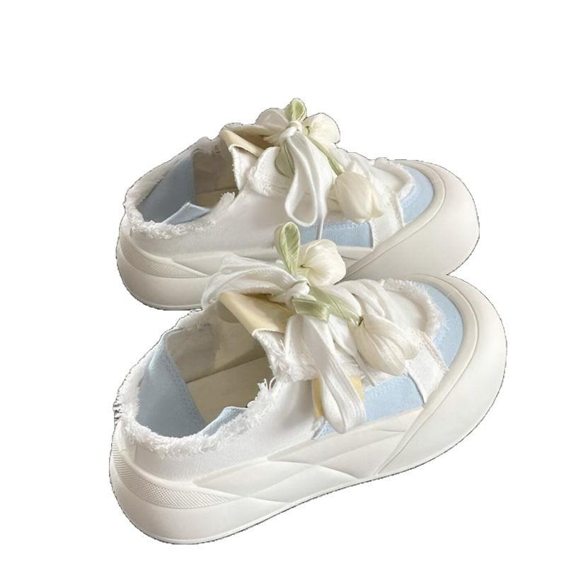 Two wear thick-soled semi-drag white shoes women's summer new bread shoes women's niche versatile casual sports board shoes