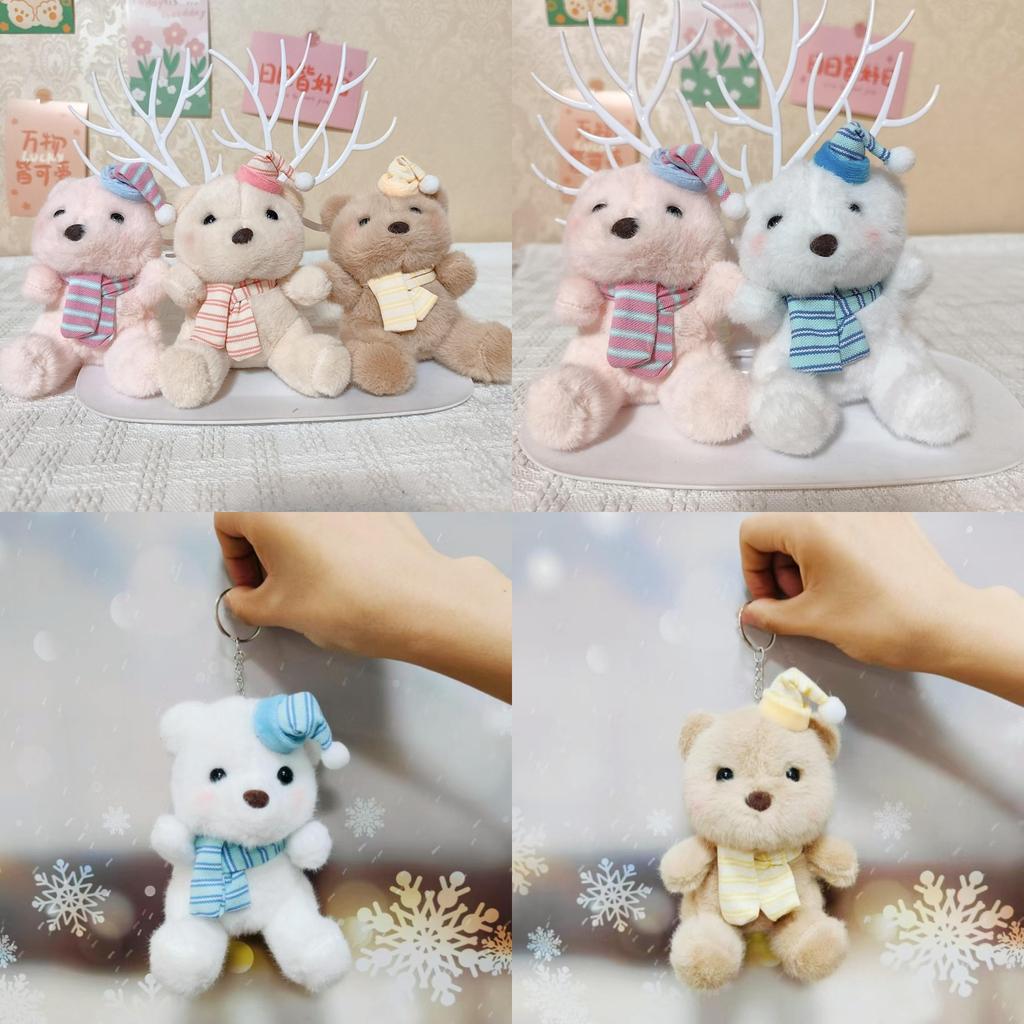 Hat Birthday Adorable Bear Pendant Cute Cartoon Girl Plush Keychain Kid Backpack