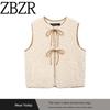 Za New Fall Women's Clothing 2025 Fashion Wind Stylish Simple and Versatile Shoelace Fleece Vest 3046534