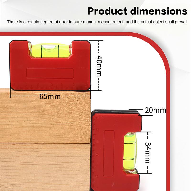 Mini Pocket Level Magnetic Horizontal Leveler Woodworking Portable Bubbles Ruler Level Inspection Tools