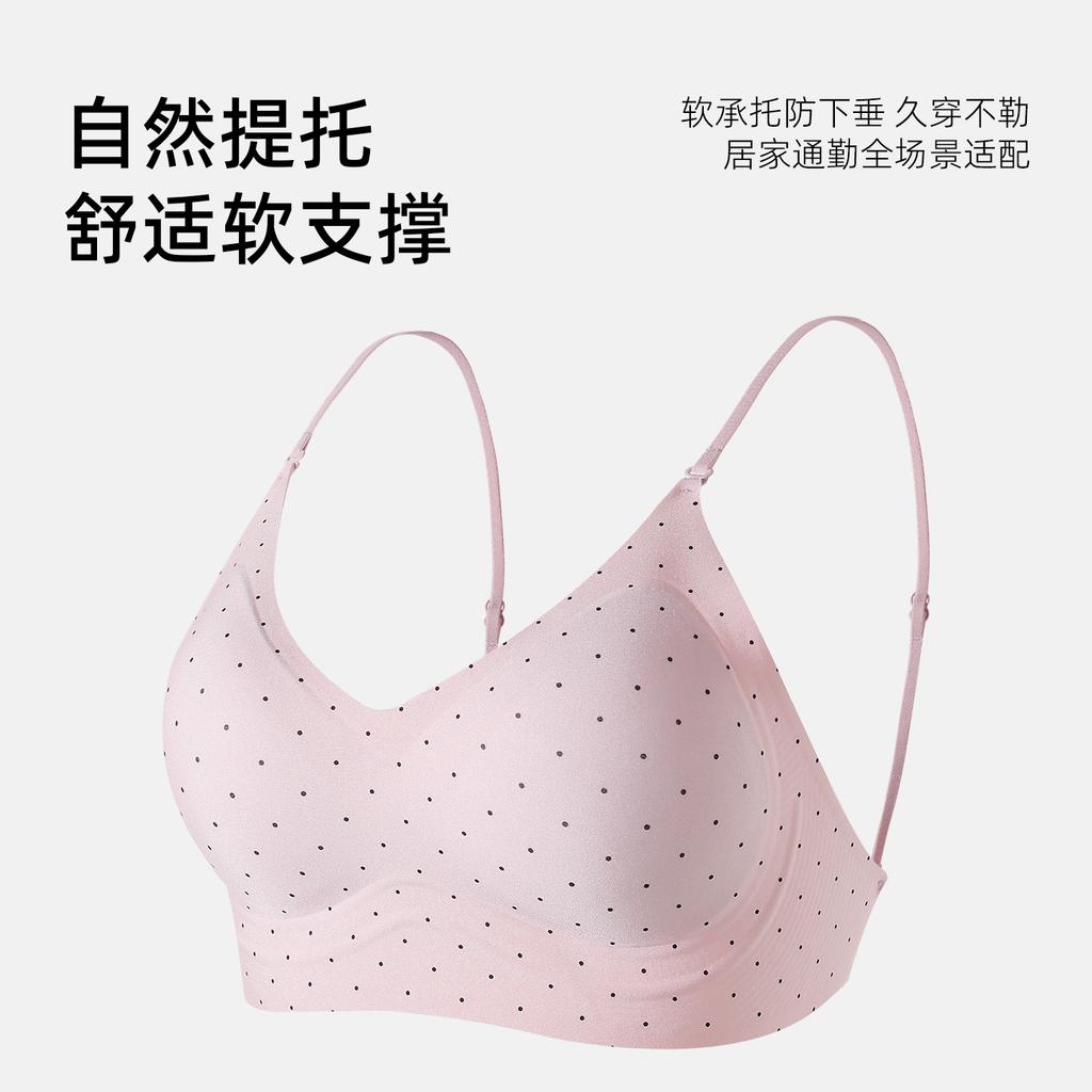 Sexy Polka Dot Soft Support, No Steel Ring, No Trace, Natural Chest Lift, Anti-sagging and Gathering, Beautiful Back Bra
