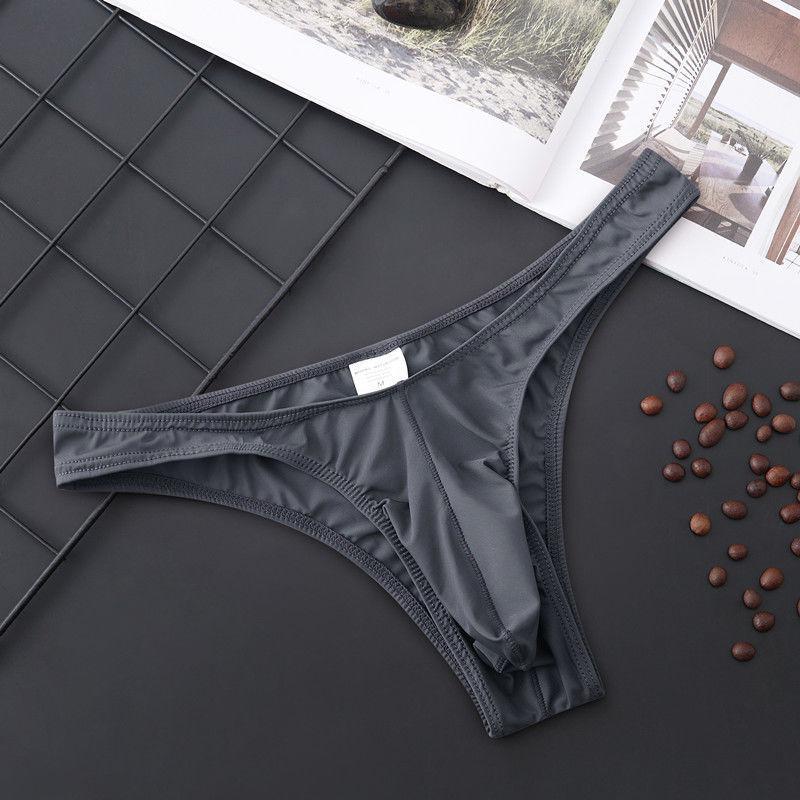 Men's Sexy Plus Size U-Convex Thong Underwear with Separated Pouch