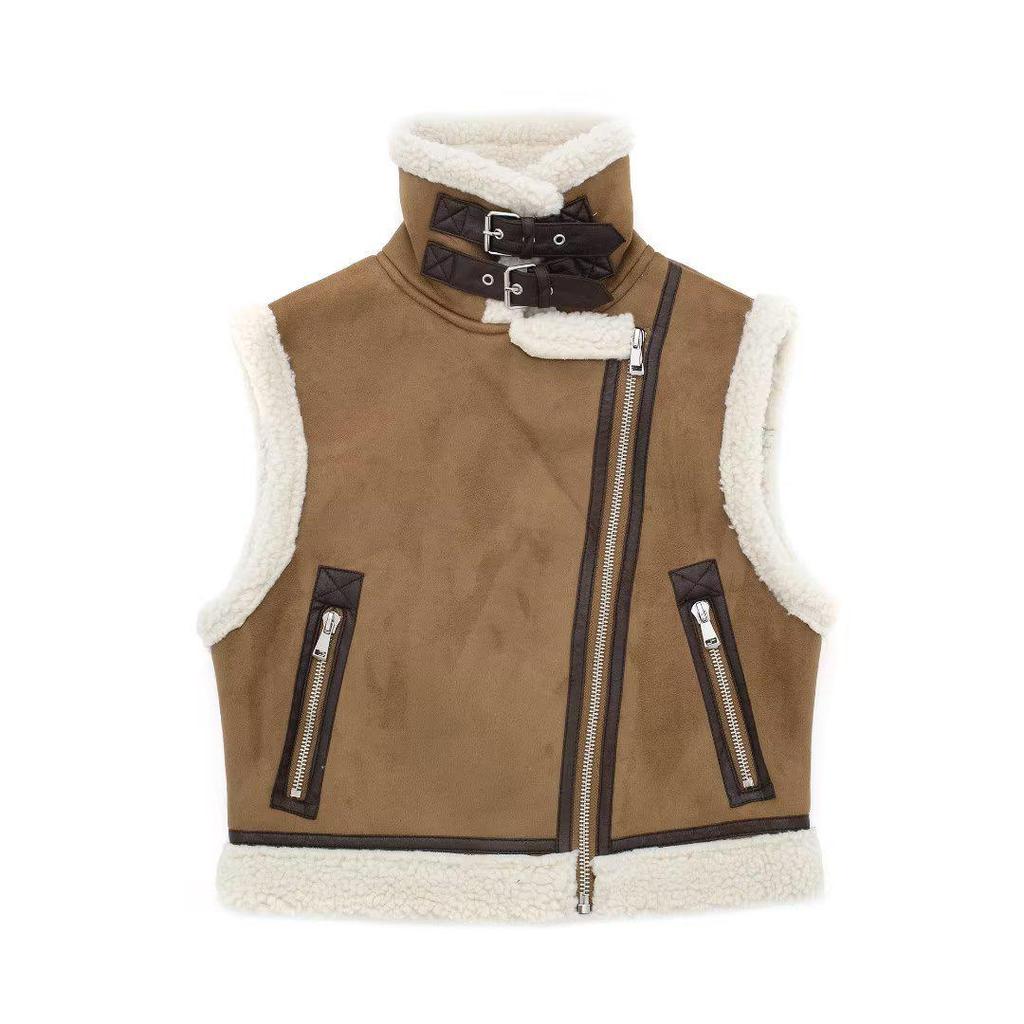 2023 Autumn Women's Street Fashion Fur Sleeveless Vest