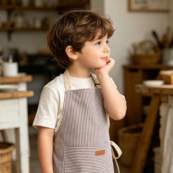 Adjustable Kids Apron with Neck Clip & Front Pocket Children Painting Apron Water-Resistant Art Smock for Kindergarten Home Art Class