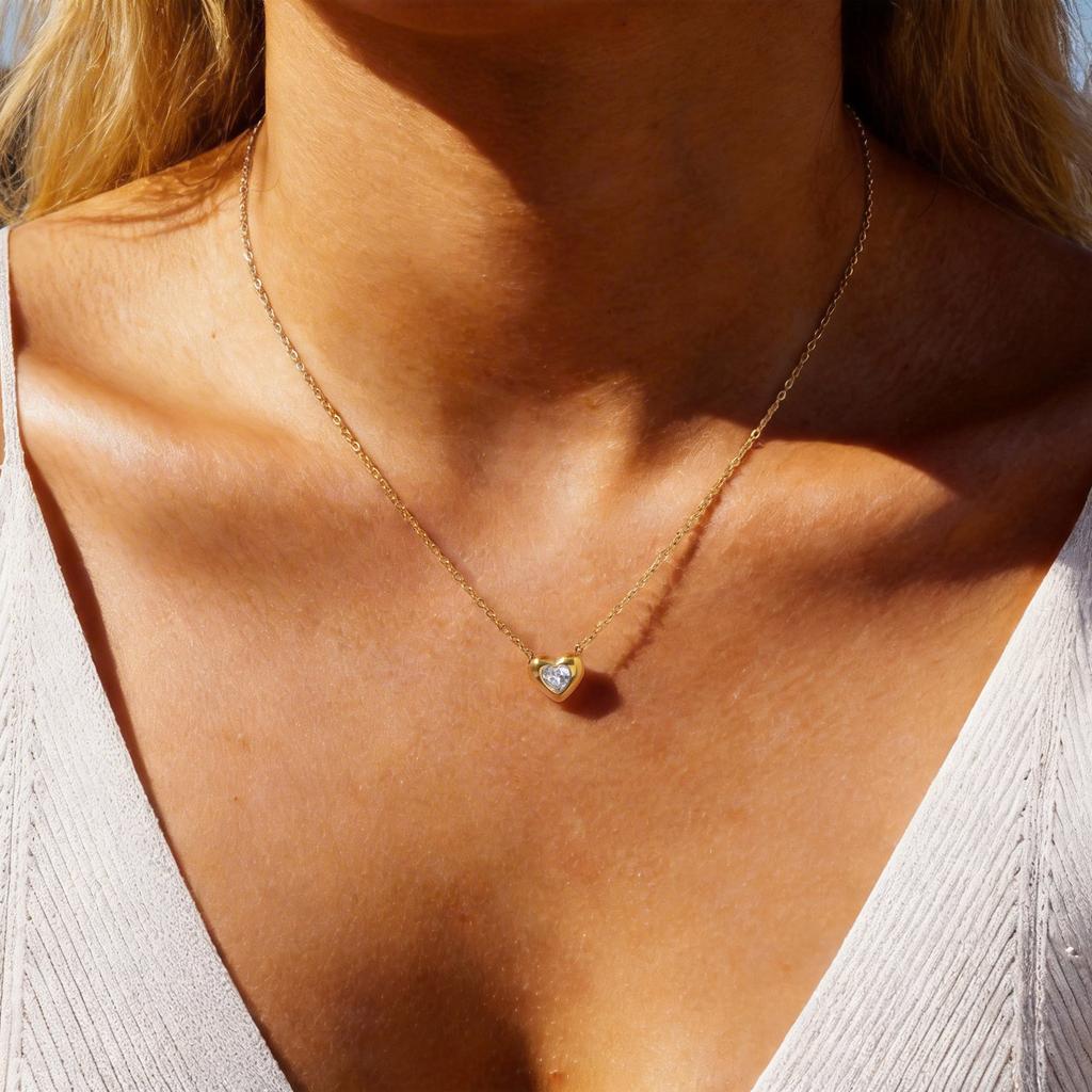 Stainless Steel Pendant Necklaces Women, Cross Virgin Mary Clover Heart Charms Necklace, Tarnish Resistant Waterproof Jewelry