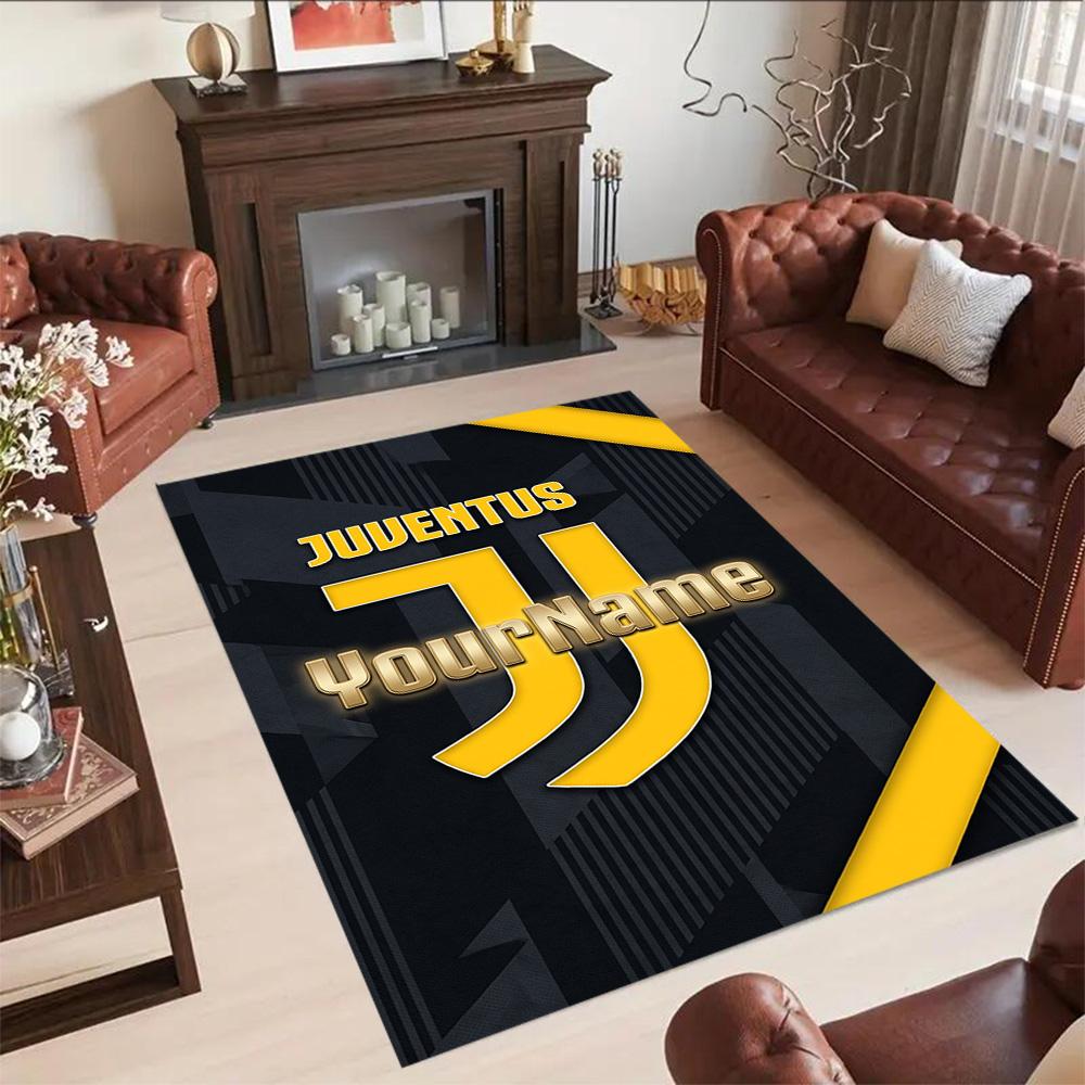 Juventus Customize Text Floor Rug Office Rug Suitable for Dormitory Entryway Outdoor Game Room Antislip Carpet Office Home Decor Gift for Festivals
