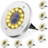 Outdoor Solar Light - AIMOONSA - 8 Pieces 12LED - 12 Integrated LEDs - IP65 Waterproof - Ni-MH Battery 600mAh 4–7h