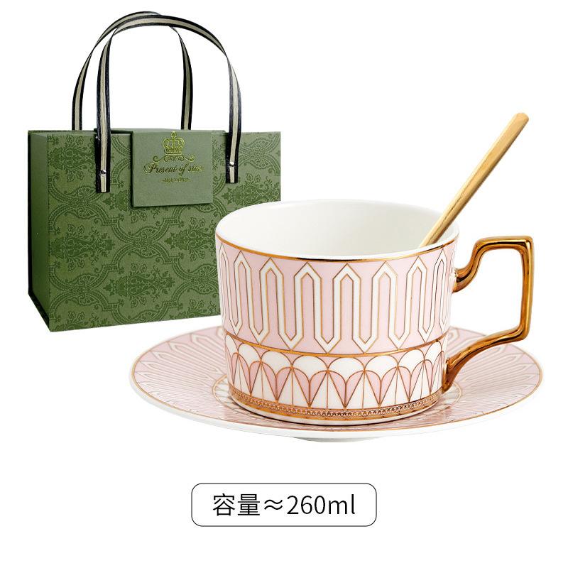 Light Luxury Coffee Cup And Saucer Set, Wedding Gift, Ceramic Bone China High-End Exquisite Latte Cup, Afternoon Tea Coffee Cup
