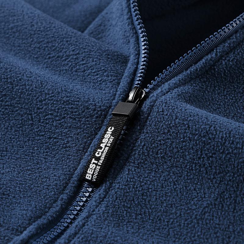 Spring and Autumn Men's Fleece Cardigan Outdoor Plus Size Fleece Cardigan, Hooded Sweater, Men's Coat