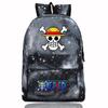 One Piece Anime School Backpack Kids Lightweight Ergonomic Dual-Shoulder Bag With Geometric Print Oxford Fabric