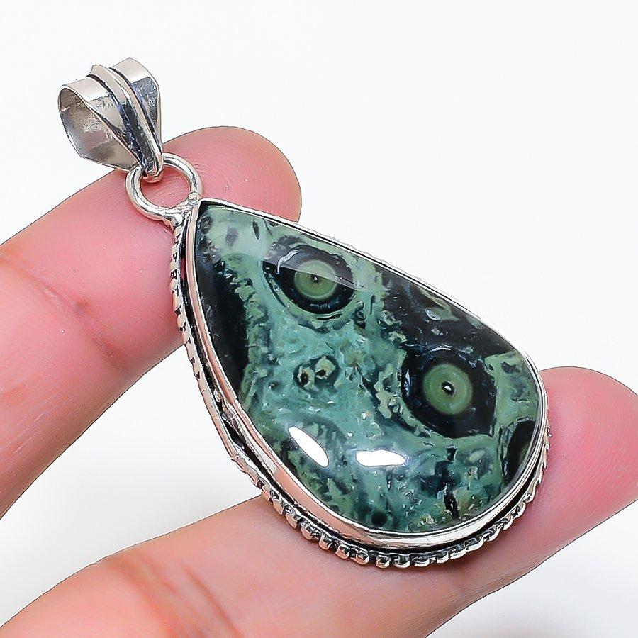 Natural Kambaba Jasper Gemstone 925 Sterling Silver Jewelry Pendant 2.05  AP-15822