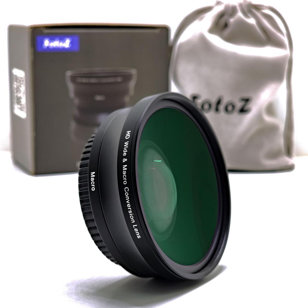 FotoZ Professional HD 49mm Conversion Lens for Canon EOS M50 Mark and Lens Kit 0.75x Wide-Angle (Macro Portion) M6, II, M100, M200, R50, R100, EF-M
