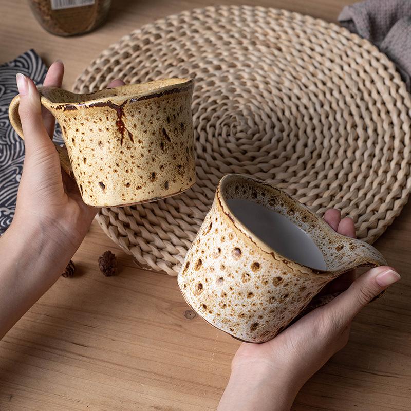 Kiln change breakfast retro mug office household milk oat afternoon teacup coffee cup high value