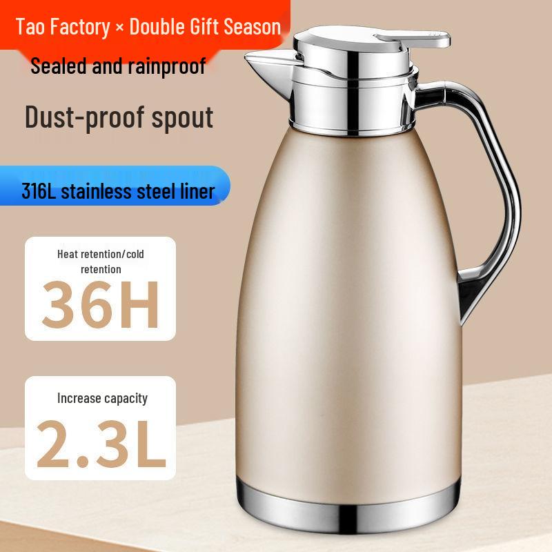 6 Stainless Steel Thermos - Large Capacity Home Kettle for Hot Water, Long-Lasting Vacuum Insulation