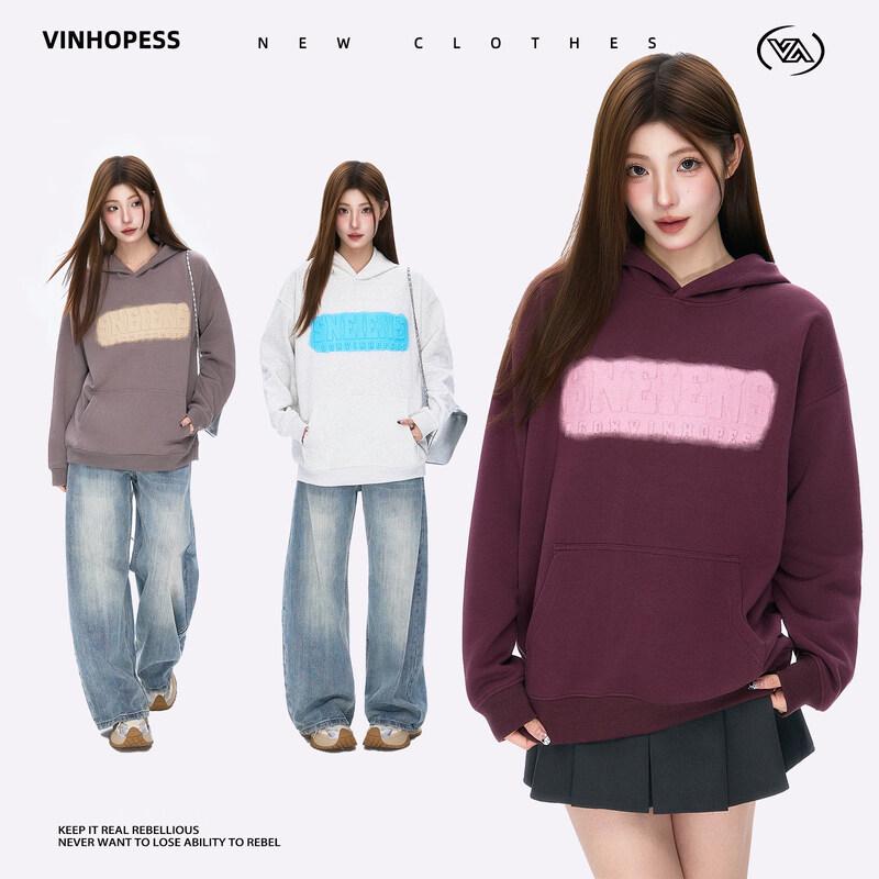 

Wei Hong Si Heavyweight Retro 3D Print Unisex Hoodie XL