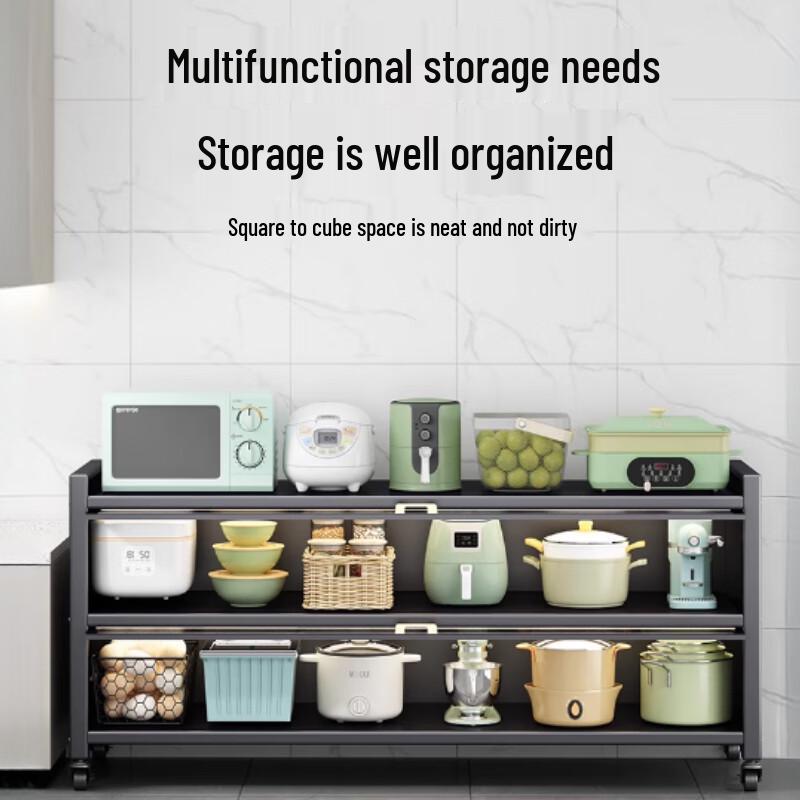 Carbon Steel 4-Tier Kitchen Storage Rack