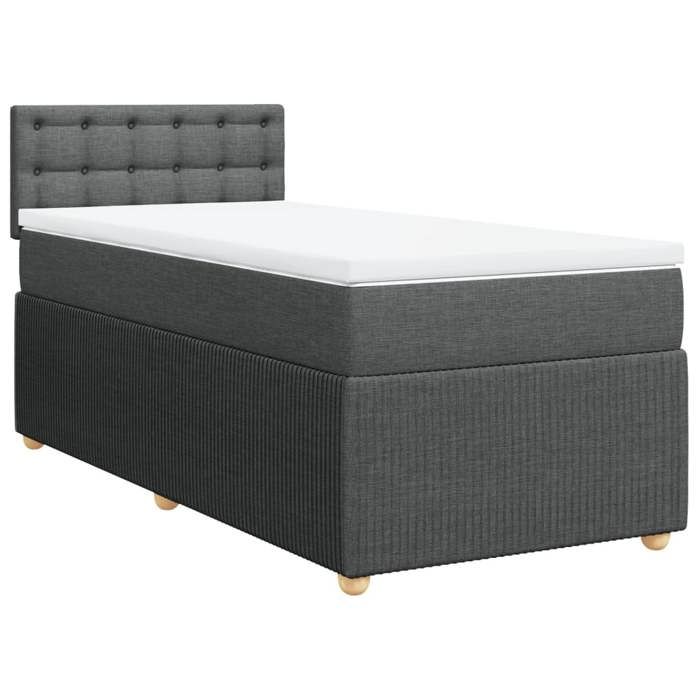 VidaXL Sommier à lattes de lit avec matelas Gris foncé 90x200 cm Tissu 3287354