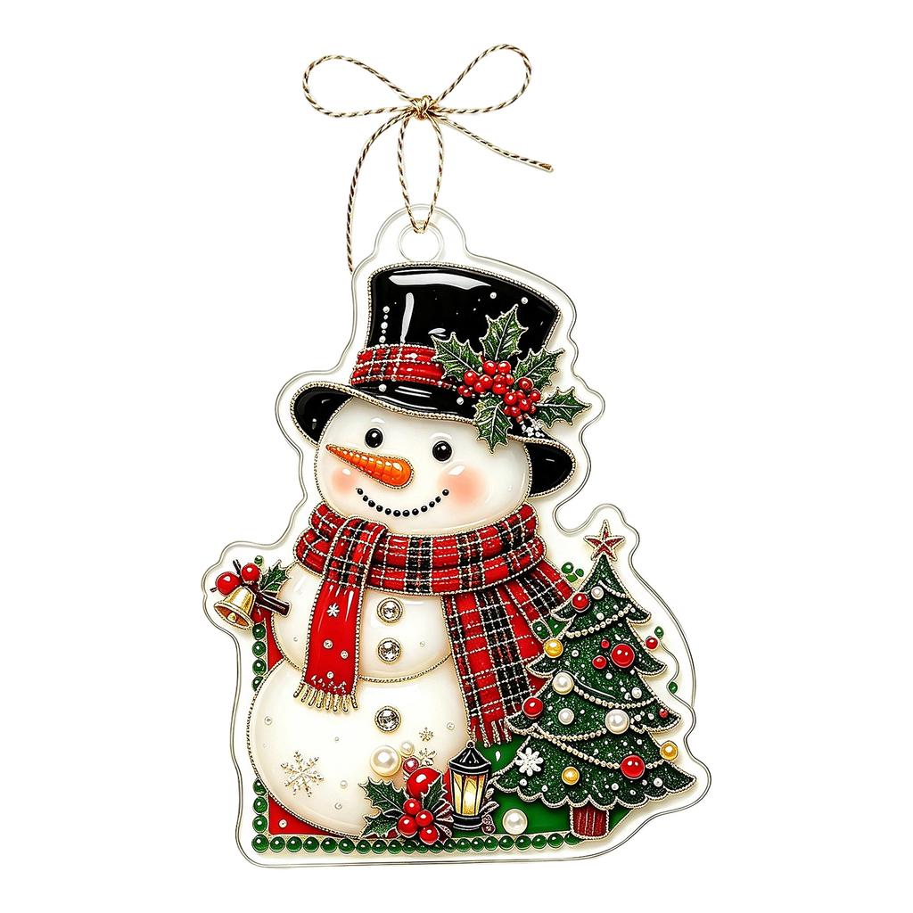 2D Acrylic Christmas Hanging Ornament for Holiday Tree, Window, Wall and Home Decor