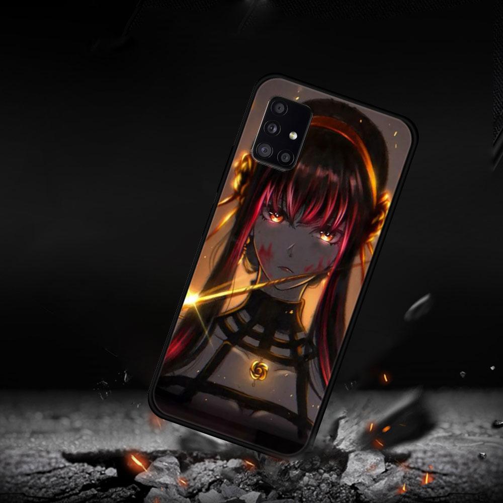 For Samsung A12 A51 A52 A41 A21s A72 A31 A02s A71 A32 4G A73 A53 A52s 5G Print Funda Spy×Family Cute Yor Anya Bright Drawing