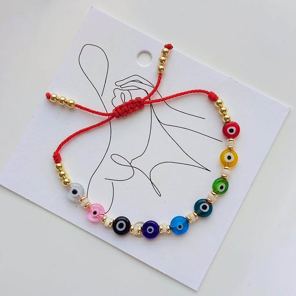 KKBEAD Evil Eye Bracelet Protection Jewelry for Women Lucky Red Thread Multilayer Bracelets Red Crystal Beaded Pulseras