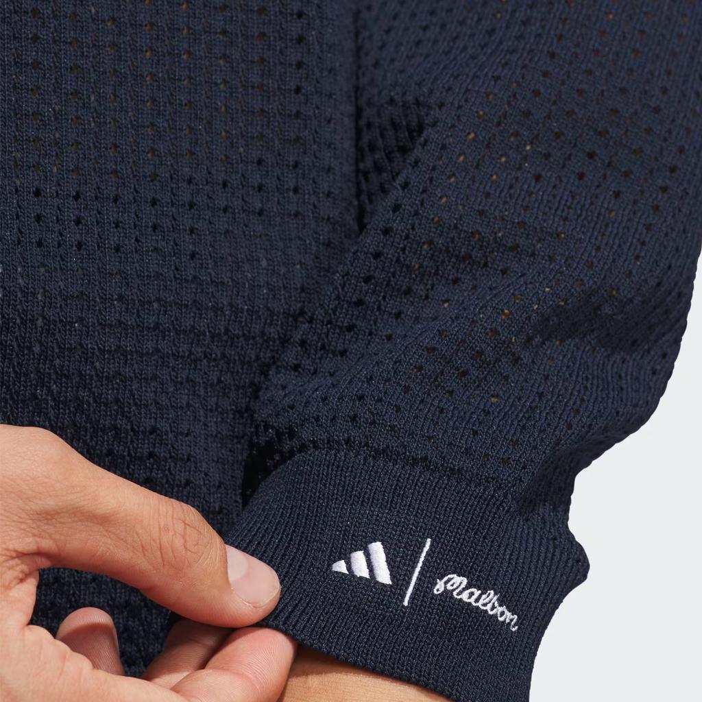 Adidas Pattern Embroidered Crew Neck Fitted Sweater Men Sweater Blue IN7572