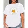 Women's Sunflower Short-Sleeve T-Shirt - Casual Round Neck Blouse Top, Regular Fit Suitable for Spring Summer Fall