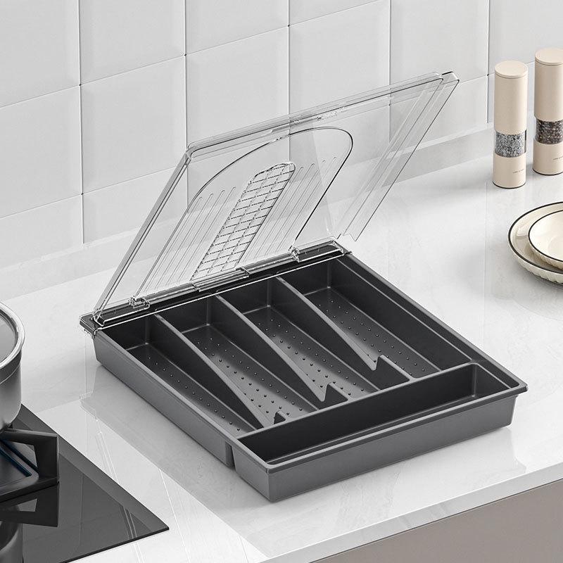 Cross-Border Kitchen Cutlery Set with Dustproof Storage Box and Drawer Divider