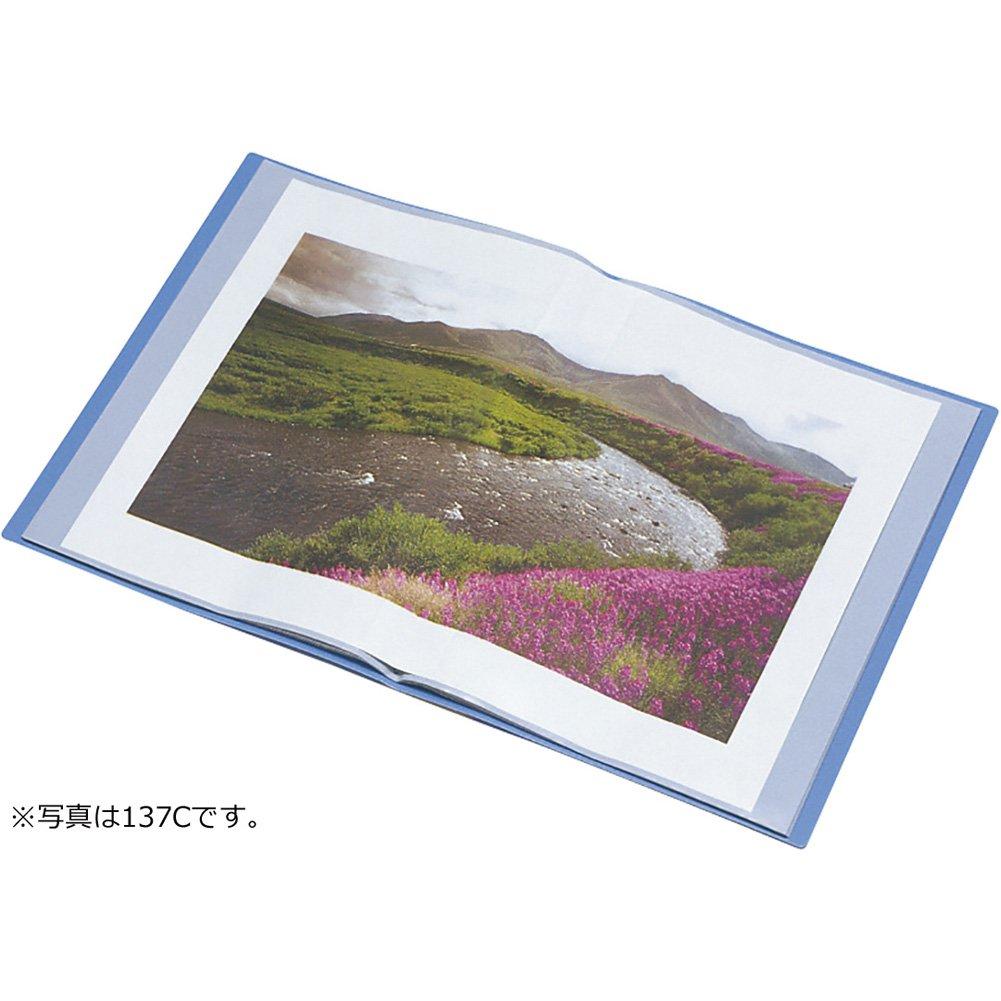 Clear File Folder Color Base Side-Load 40-Pocket A4 Portrait Blue 137C-B