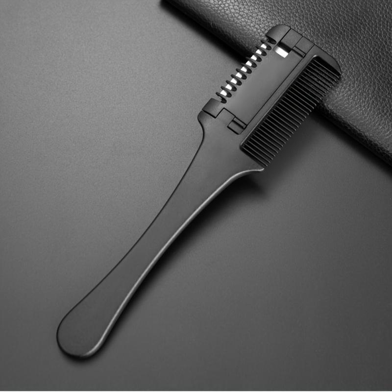 1 Professional 2-in-1 Shaving and Hair Styling Comb - Preloaded Blades, Ergonomic Black Handle, ABS & Stainless Steel Materials, Sulfate Free Formula