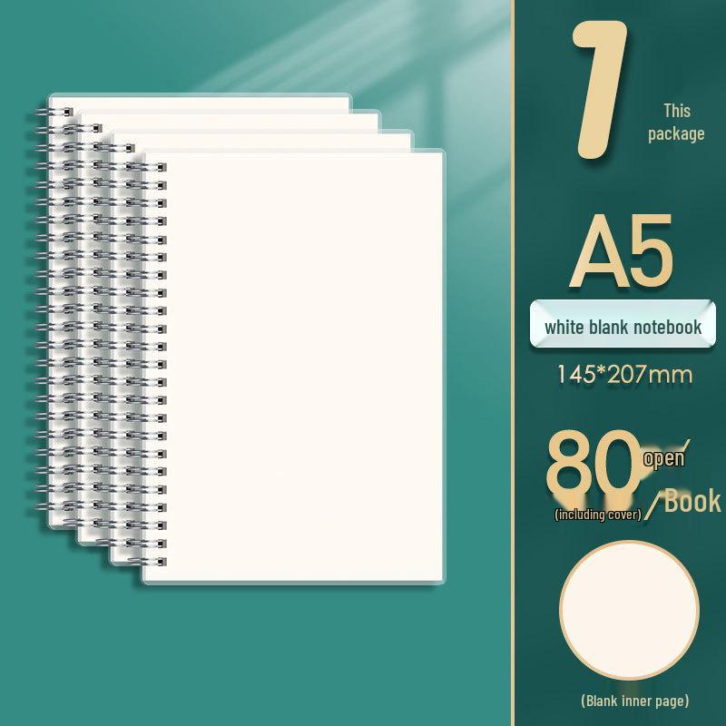 Quaderno B5 Ispessito con Copertina Laterale in Griglia A5 e Righe o Diario A4 Vuoto