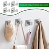Hooks For Towels 4 Pieces Smooth Robe Hanger Stainless Steel Wall Mounted Hooks For Clothes Hats Keys Kitchen Bathroom Towels