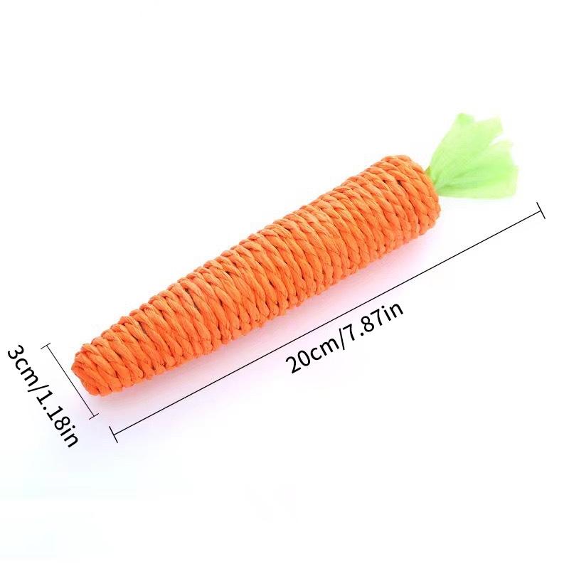 Fun Cat Teething Stick Sound Carrot Cuddle Toy Anti-Bite Scratch Board Pet Supplies For Interactive Entertainment