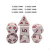 7 Pieces Multi Sided Game Dices, Dice Set Math Teaching Toys Party Favors D20 D12 D10 D8 D6 D4
