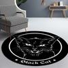 Satanic Cat Impaled Throne Round Rug Bedroom Area Atheist Household Bath Chair Mat Black Carpet Living Room Home Decoration