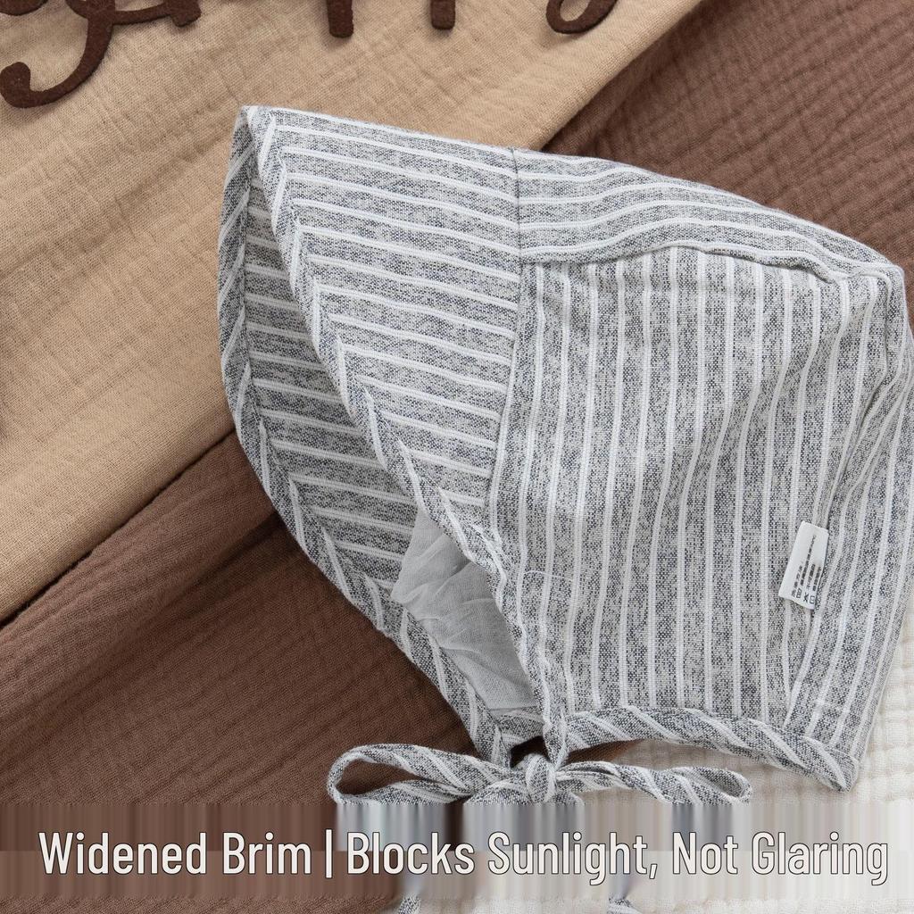 2026 Summer Infant Sun Hat with Wide Brim and Chin Strap - Pure Cotton, Boneless Design for Optimal Sun Protection
