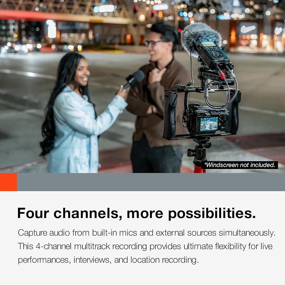 TASCAM DR-40XP 4 Channel 32 Bit Float Portable Handheld Field Recorder with USB-C Audio Interface...