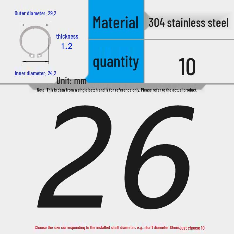 304 Stainless Steel Snap Ring for 3-200 Bearing