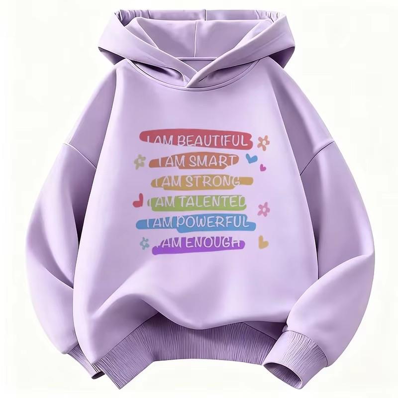 Spring Autumn Kids Hoodie Sweatshirt Lovely Fashion Letter Graphic Print Casual Boys and Girls' Daily Wear