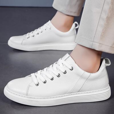 Fashion Genuine Leather Men's Board Shoes Classic Minimalist Style Office Driving Outdoor Leisure Business Party White Plus Size Shoes