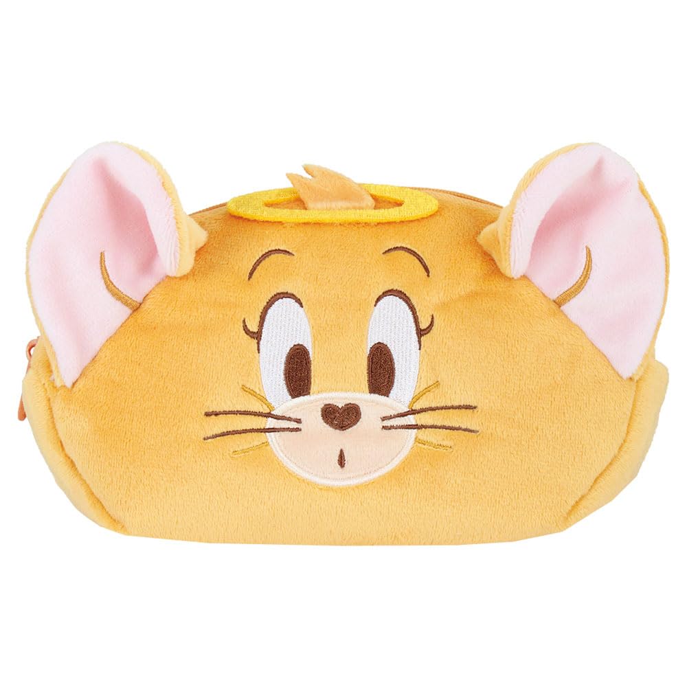 Tees Factory Tom and Jerry Plush Face Pen Angel H105 x W190 x Pouch, Jerry, D40mm, TJ-5544397TJ