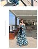 French Blue Floral Strappy Maxi Dress - Summer 2026 Women's Unique Design