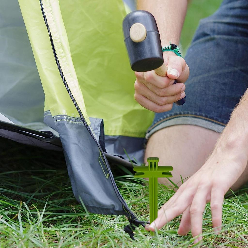 Anchoring Stake With Rope Lock,Outdoor Camping Tent Rope Holder