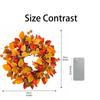 50cm Autumn Maple and Currant Artificial Leaf Wreath with Mixed Leaf Shapes and Berry Accents for Seasonal Home Decoration