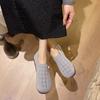 Fashion Autumn New Single Shoes Women's Fashion Round Head Deep Mouth Mesh Fabric Hollow Breathable Soft Sole Non-slip Flat Shoes