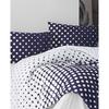 Parure de lit - 1 housse de couette 220 x 240 cm + 2 taies d'oreiller 60 x 60 cm - 100% coton renforcé - Bleu